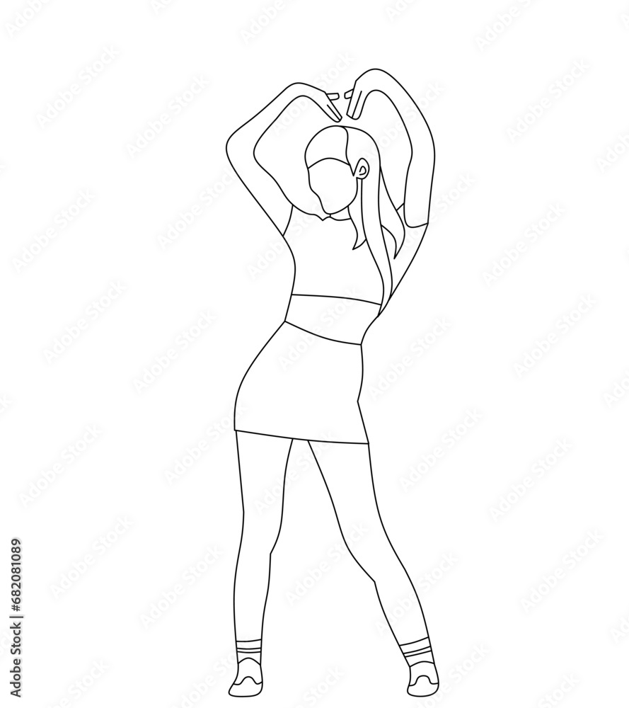 Vector Illustration Of Kpop Fashion Stage Performance Of Four Korean Idols K Pop Female 4822