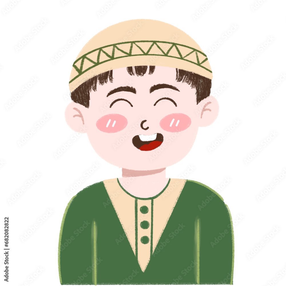 Muslim Little Brother Illustration Muslim Little Brother Illustration
