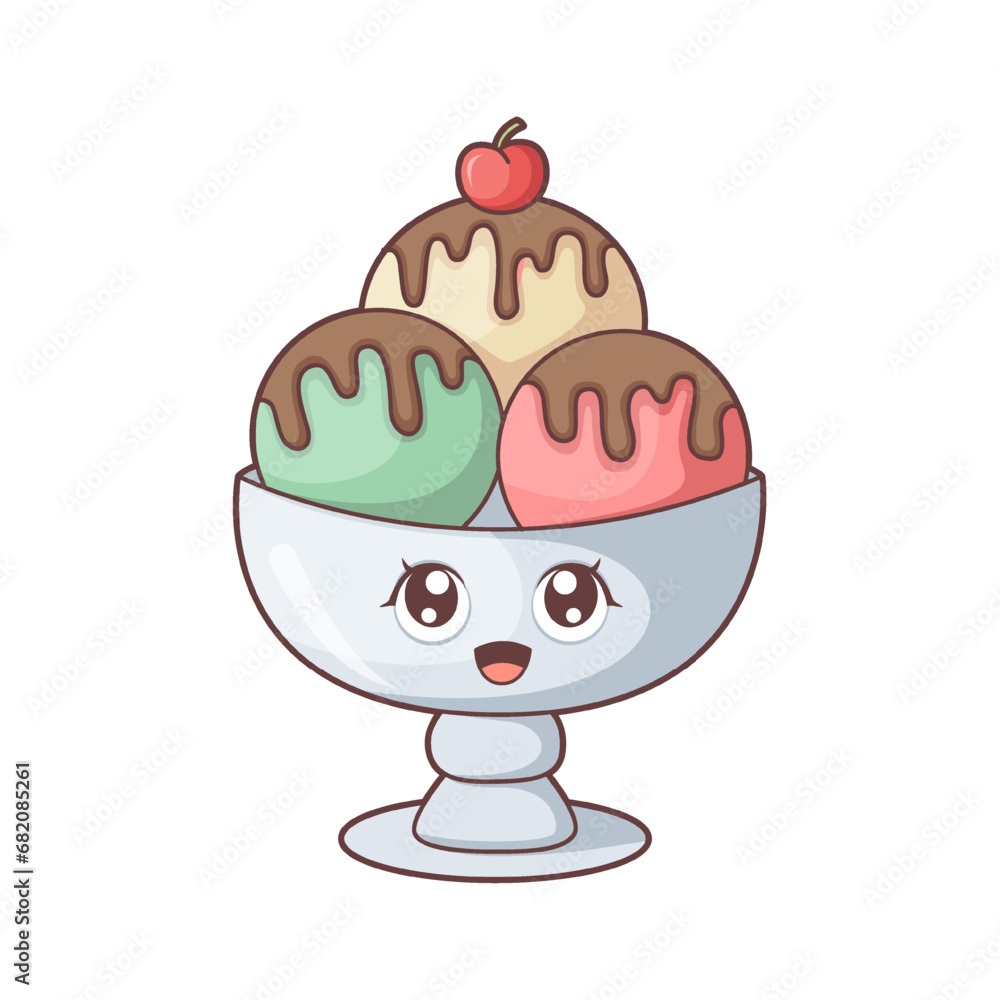 Cute Ice Cream Character Design Illustration Cute Ice Cream Character Design Illustration