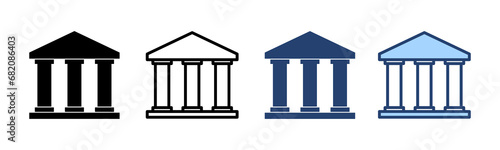 Bank icon vector. Bank sign and symbol, museum, university