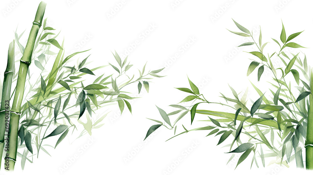 Fototapeta premium A boarder design, in a style of watercolor clipart, highly detail, greenery, created with AI, isolated on transparent background, PNG, 300 DPI 