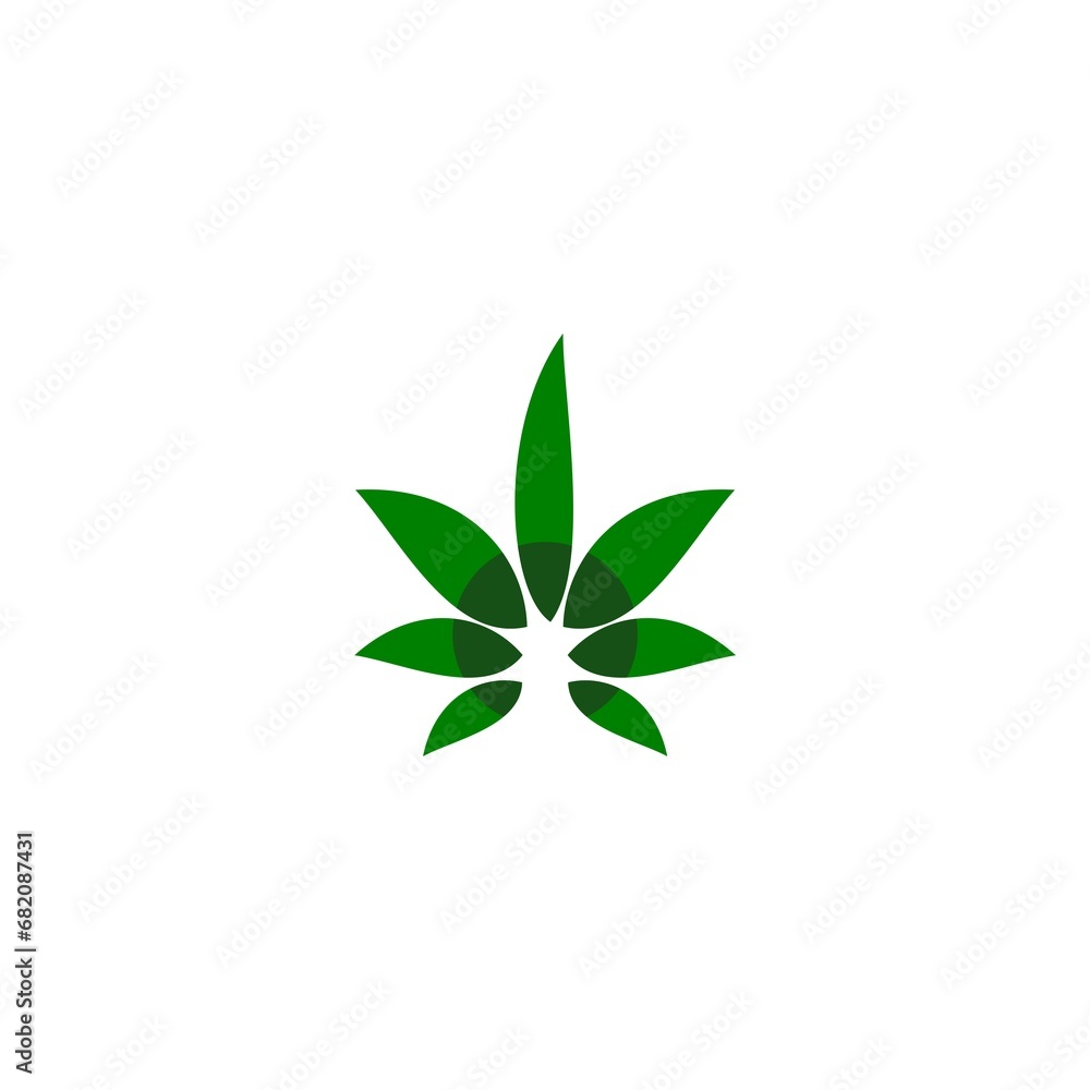 Cannabis or marijuana leaf logo. Medical cannabis icon isolated on white background