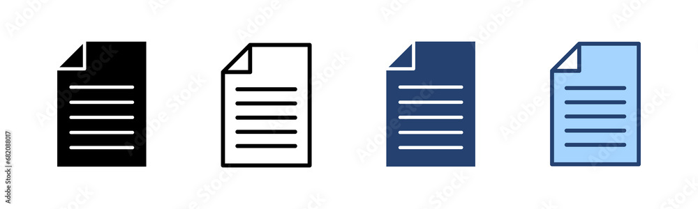 Document icon vector. Paper sign and symbol. File Icon Document icon vector. Paper sign and symbol. File Icon