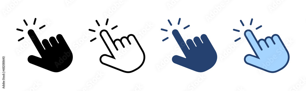 Hand click icon vector. pointer sign and symbol. hand cursor icon Hand click icon vector. pointer sign and symbol. hand cursor icon