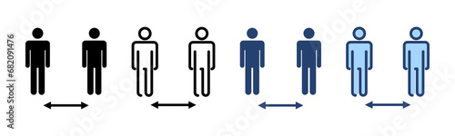 Social distance icon vector. social distancing sign and symbol. self quarantine sign