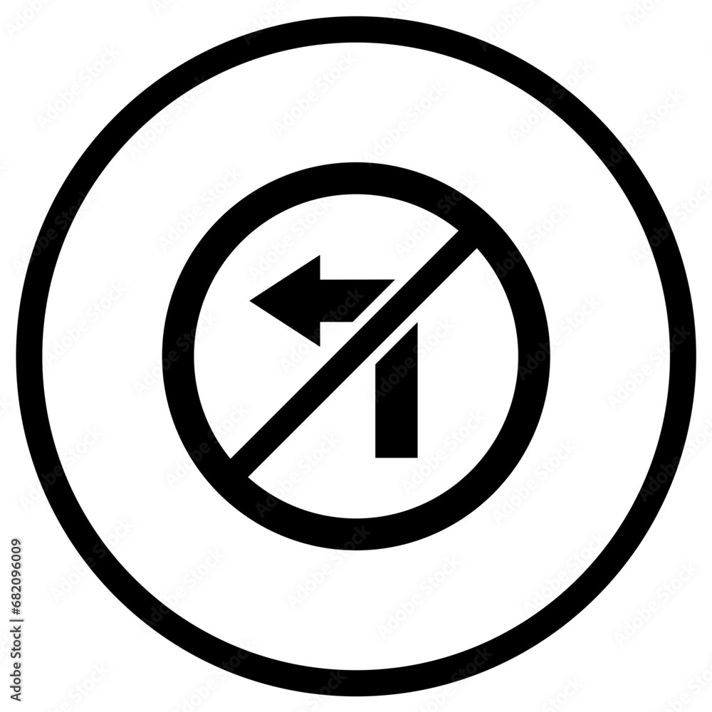 No turn left Vector Icon Design Illustration No turn left Vector Icon Design Illustration