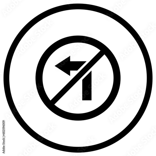 No turn left Vector Icon Design Illustration