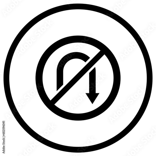 No u turn Vector Icon Design Illustration