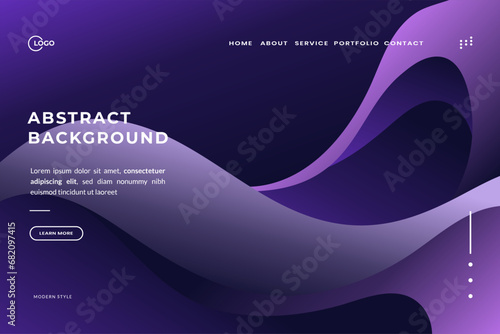 Modern Ultraviolet Color Fluid Poster Cover. This poster cover, which has a dark purple abstract geometric template with blended shapes, is ideal for website, mobile app, banner