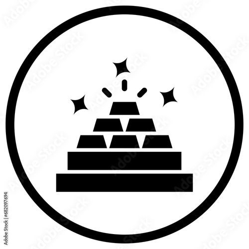 Gold ingots Vector Icon Design Illustration