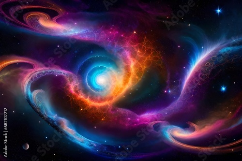 The Elegant Colors of the Universe's Artwork, Abstract Background Inspired by Cosmic Colors, Breathtaking Hues of the Universe in Abstract Form, Abstract Art Reflecting the Elegant Colors of Space