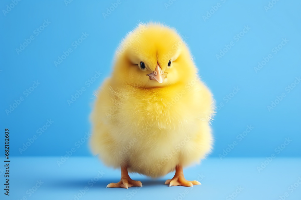 chick on blue, AI generated chick on blue, AI generated