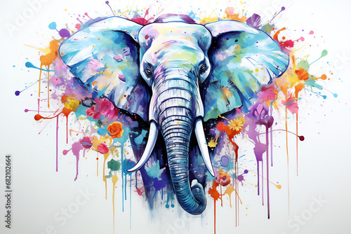 elephant painting, AI generated