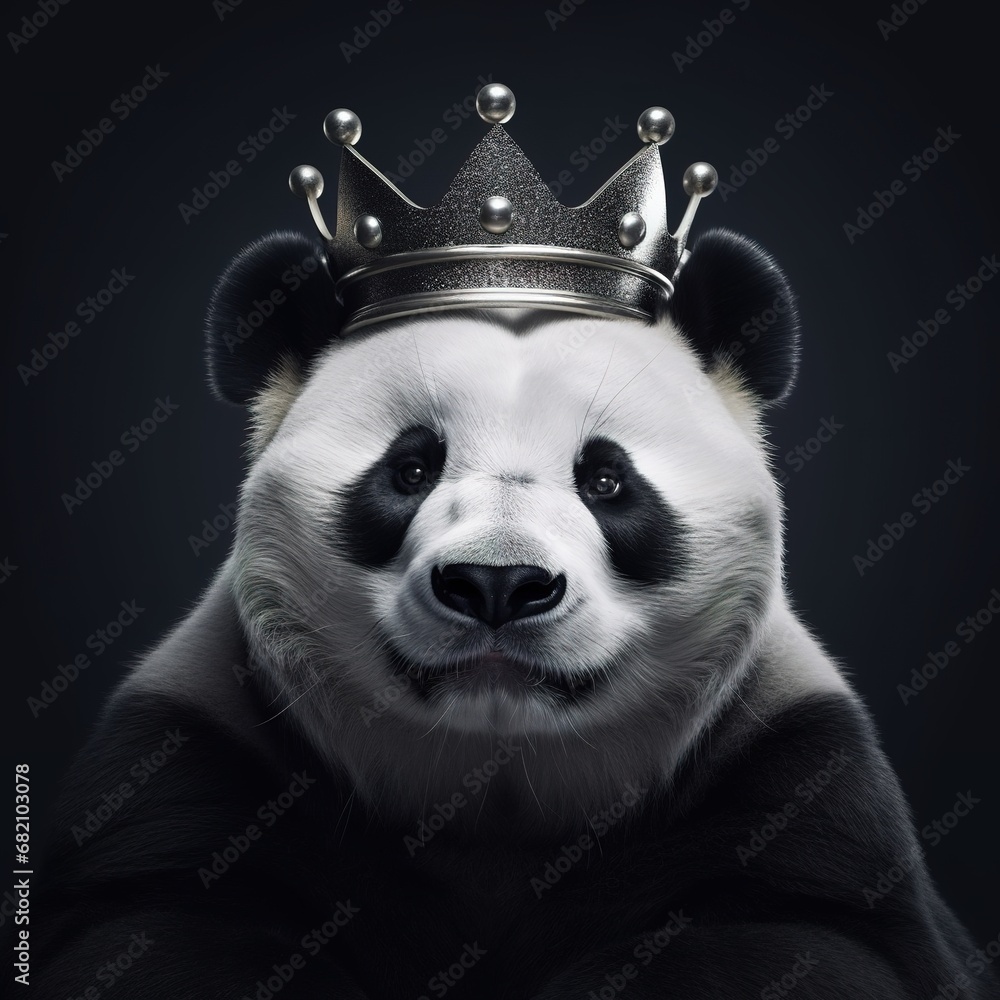 Obraz premium portrait of a majestic panda with a crown