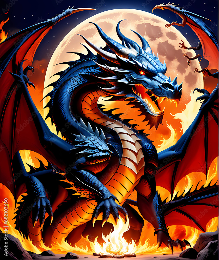 fire dragon carakter generative ai