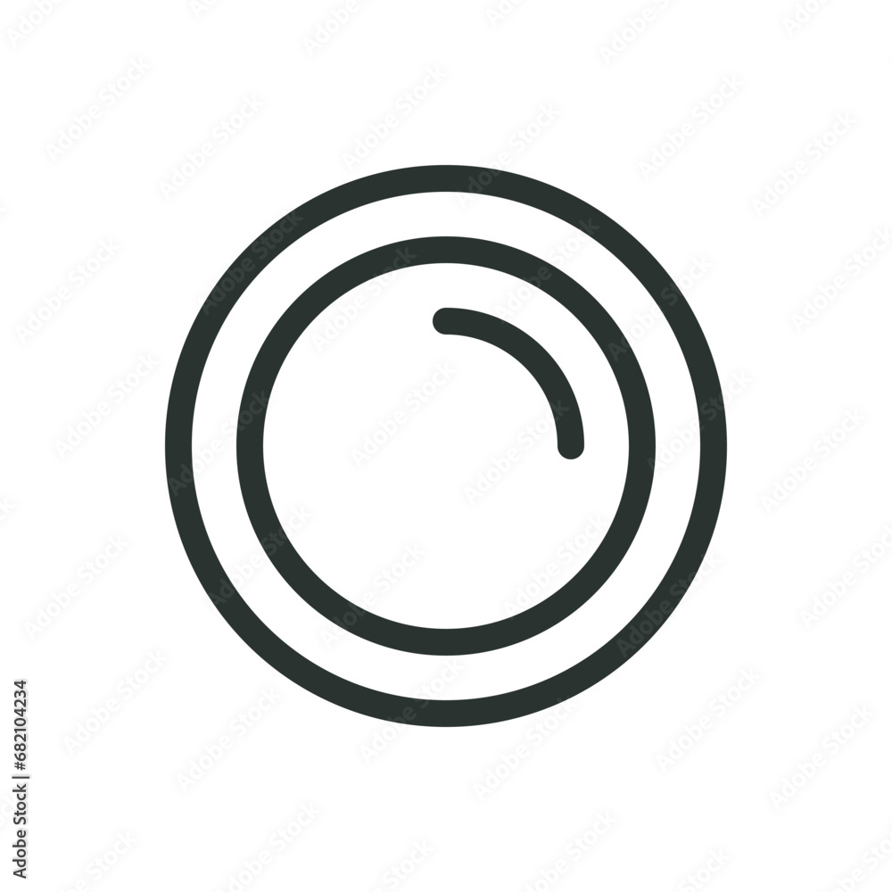 Camera lens isolated icon, optical lens vector icon with editable stroke Camera lens isolated icon, optical lens vector icon with editable stroke