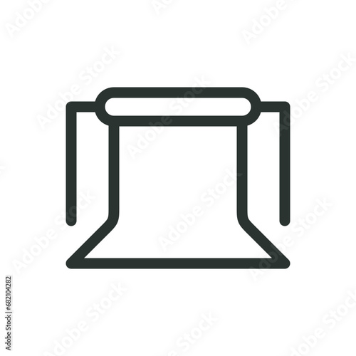 Photography backdrop isolated icon, studio background paper roll vector icon with editable stroke