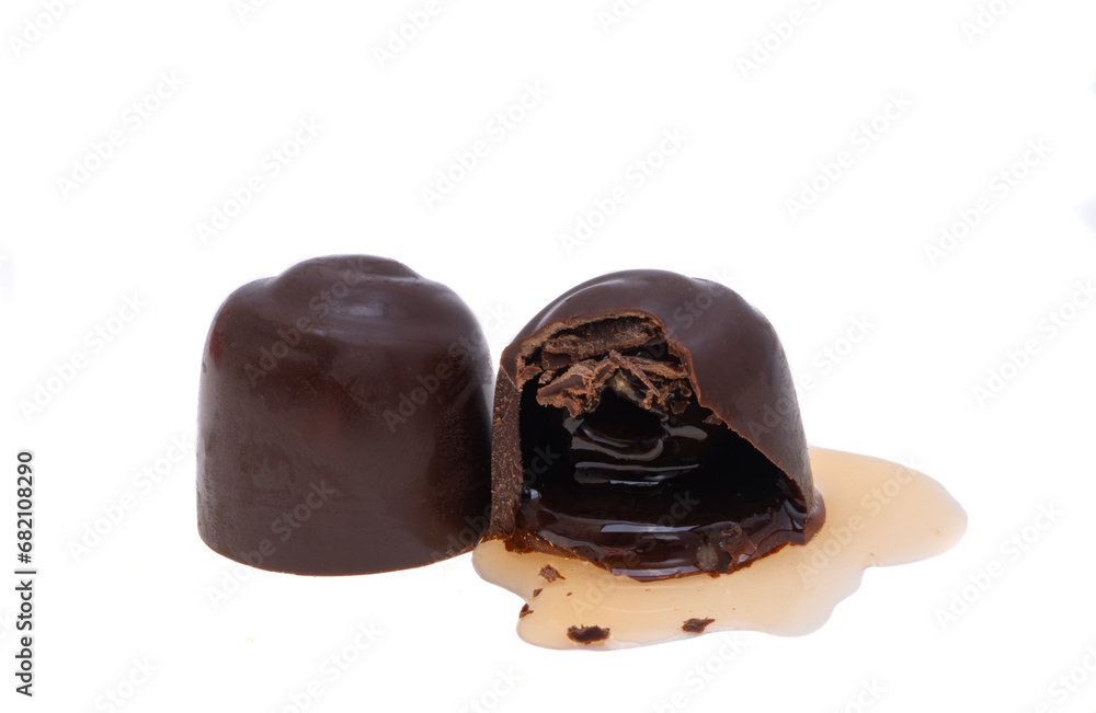 chocolate candy with cherry isolated chocolate candy with cherry isolated