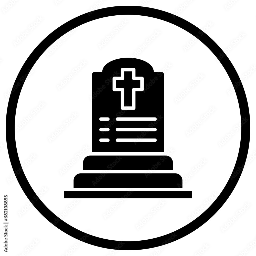 Fototapeta premium Cemetery Vector Icon Design Illustration