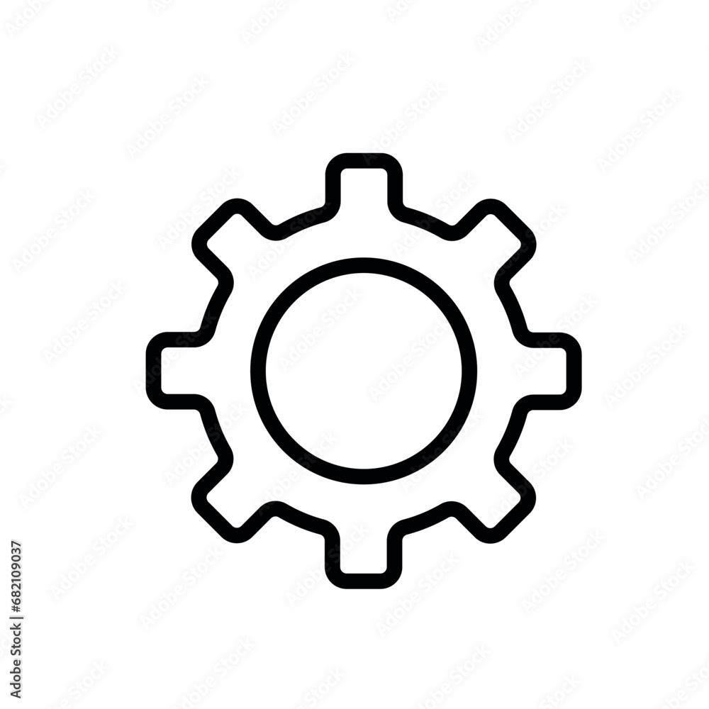 Settings vector icon line. Gear Sign icon vector illustration. Settings vector icon line. Gear Sign icon vector illustration.