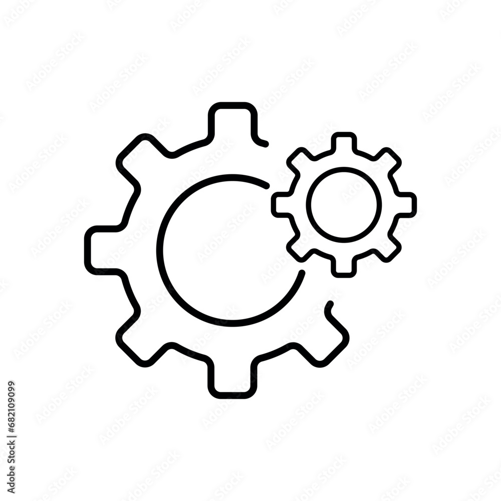 Settings vector icon line. Gear Sign icon  vector illustration.