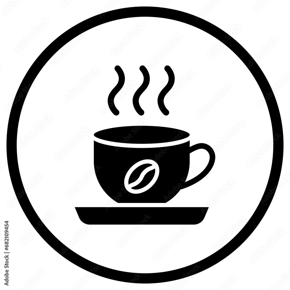 Obraz premium Hot Coffee Vector Icon Design Illustration