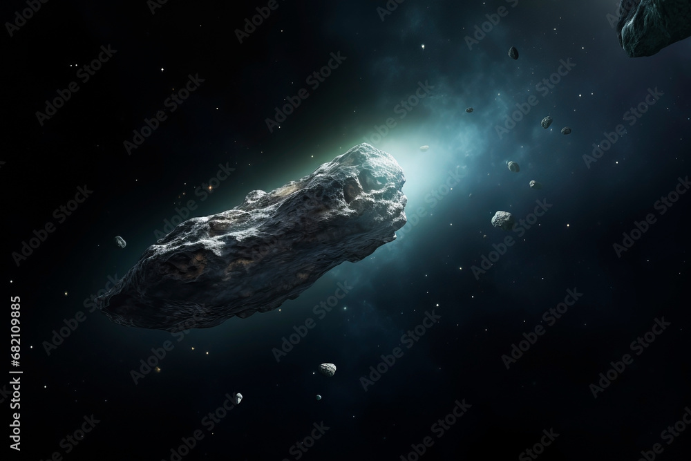 Meteor in outer space. Generative AI Meteor in outer space. Generative AI