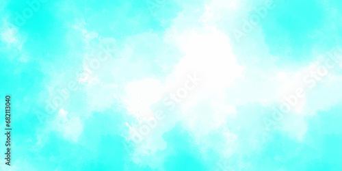 Abstract watercolor background with blue in the sky clouds. Blue sky with clouds and Abstract watercolor digital art painting for texture background. White clouds and blue sunny sky for vector art.