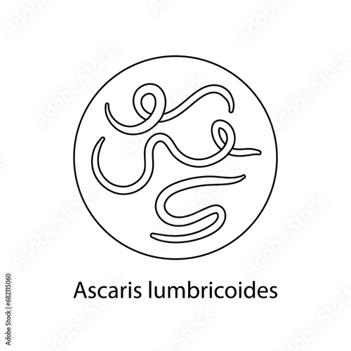 Parasites, worms, helminths in humans, cats, dogs. Hand drawing.