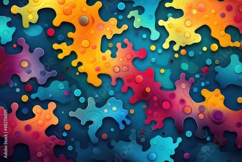 Colorful abstract background with drops. VAbstract background for National Puzzle Day