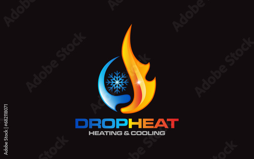 Illustration graphic vector of plumbing, heating, and cooling service company logo design template.