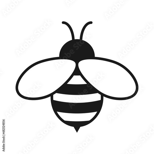 Bumblebee icon. Honey bee symbol. Vector illustration image.