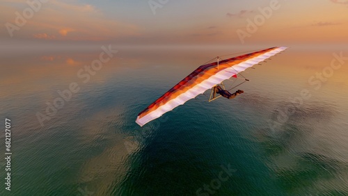 Flight over the ocean photo