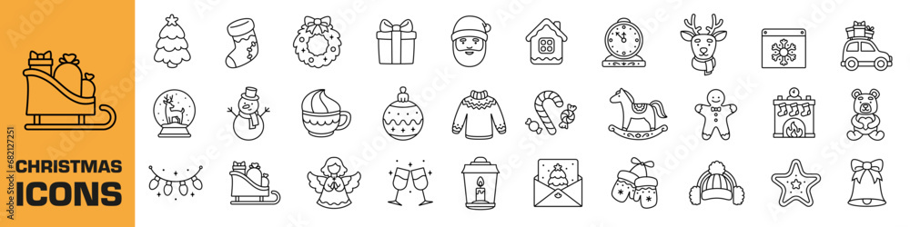 Christmas icon set. Isolated winter vector signs. Christmas icon set. Isolated winter vector signs.