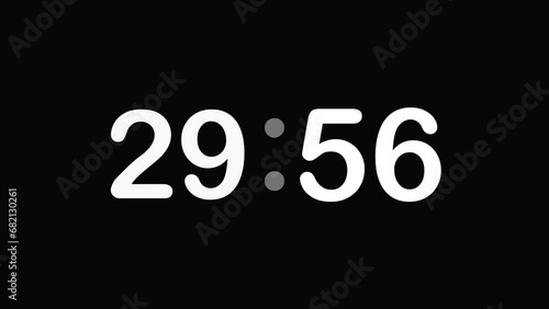 30 minutes countdown timer animation 4k