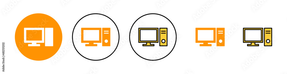 Computer icon set for web and mobile app. computer monitor sign and symbol Computer icon set for web and mobile app. computer monitor sign and symbol