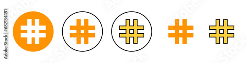 Hashtag icon set for web and mobile app. hashtag sign and symbol