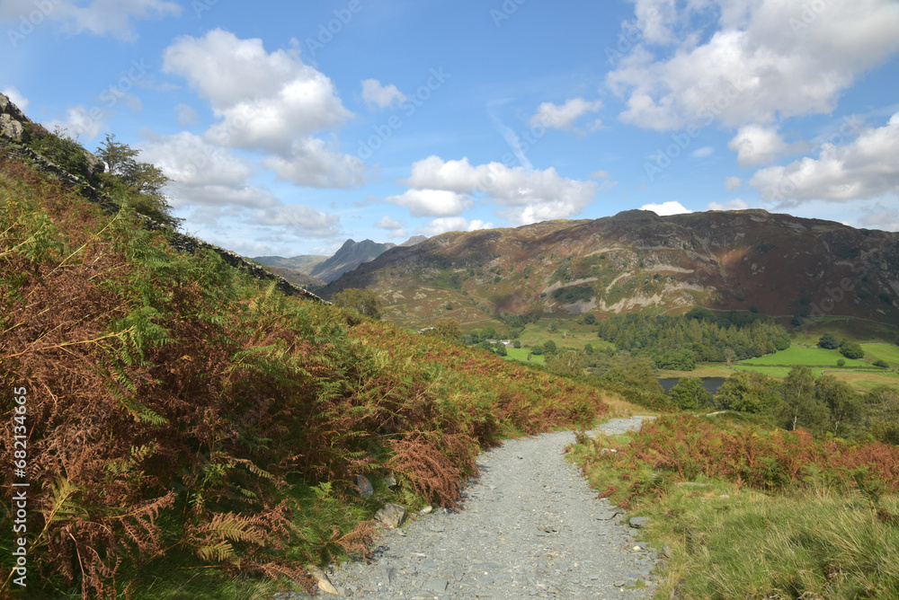 Track through the quarries at Tilberthwaite to Little Langdale in the Lake District