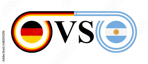 concept between germany vs argentina. vector illustration isolated on white background