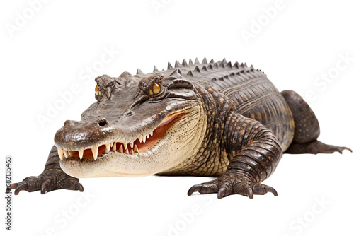 Siamese Crocodile s Portrait Isolated on transparent background