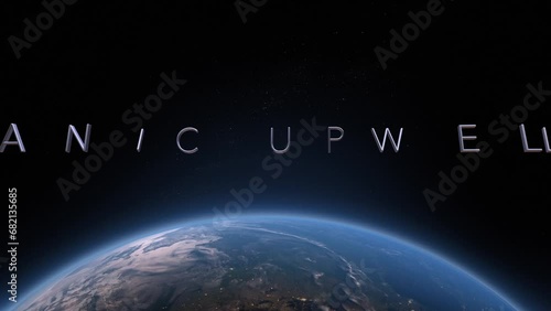 Oceanic upwelling 3D title animation on the planet Earth background photo