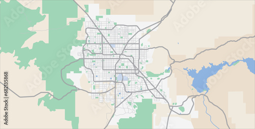 Layered editable vector illustration outline Map of Las Vegas USA