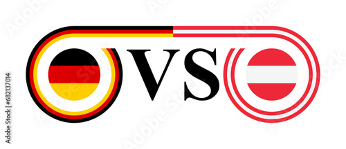 concept between germany vs austria. vector illustration isolated on white background