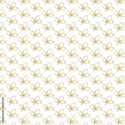 floral seamless pattern gold color