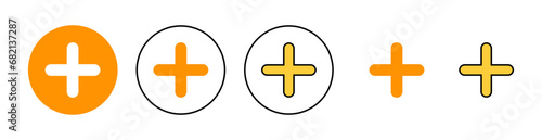 Plus Icon set for web and mobile app. Add plus sign and symbol