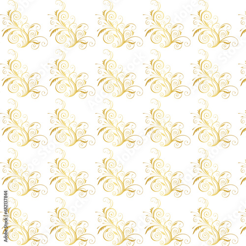 seamless pattern with ornament gold color