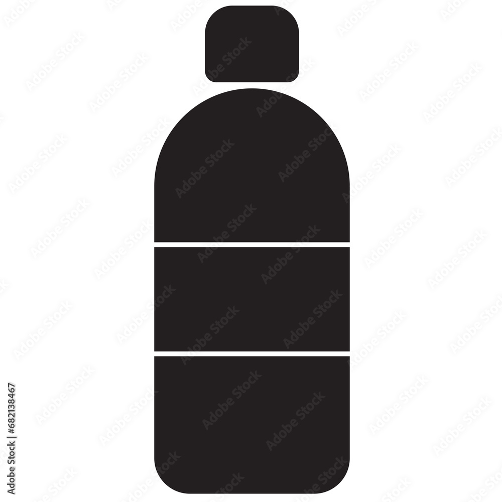 Digital png illustration of black bottle with copy space on transparent background