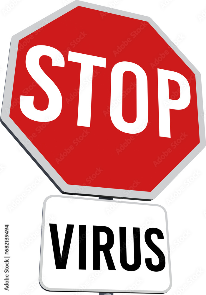 Digital png illustration of signpost with stop virus text on transparent background Digital png illustration of signpost with stop virus text on transparent background