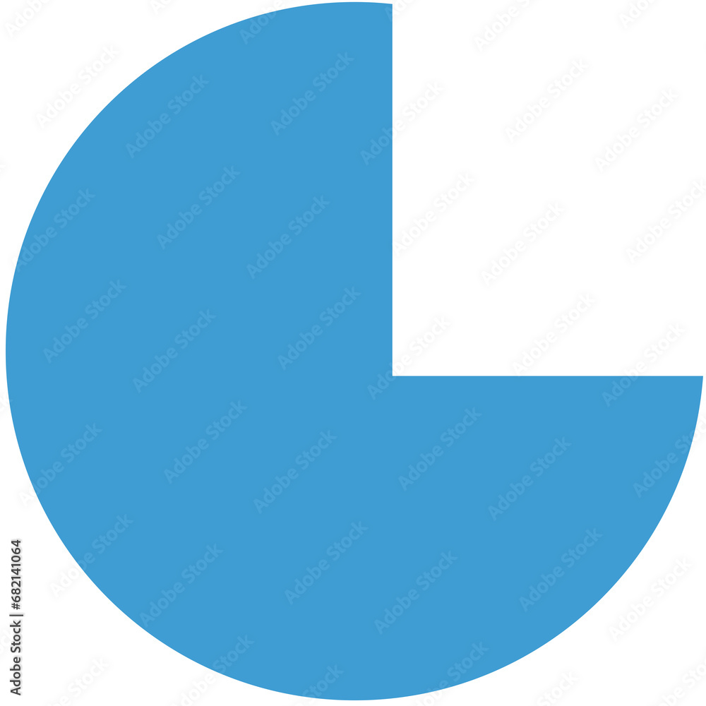 Digital png illustration of three quarters of blue circle on transparent background Digital png illustration of three quarters of blue circle on transparent background