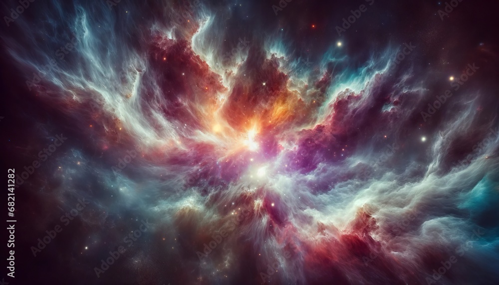 Obraz premium Colorful space galaxy cloud nebula. Stary night cosmos. Universe science astronomy. Supernova background wallpaper.
